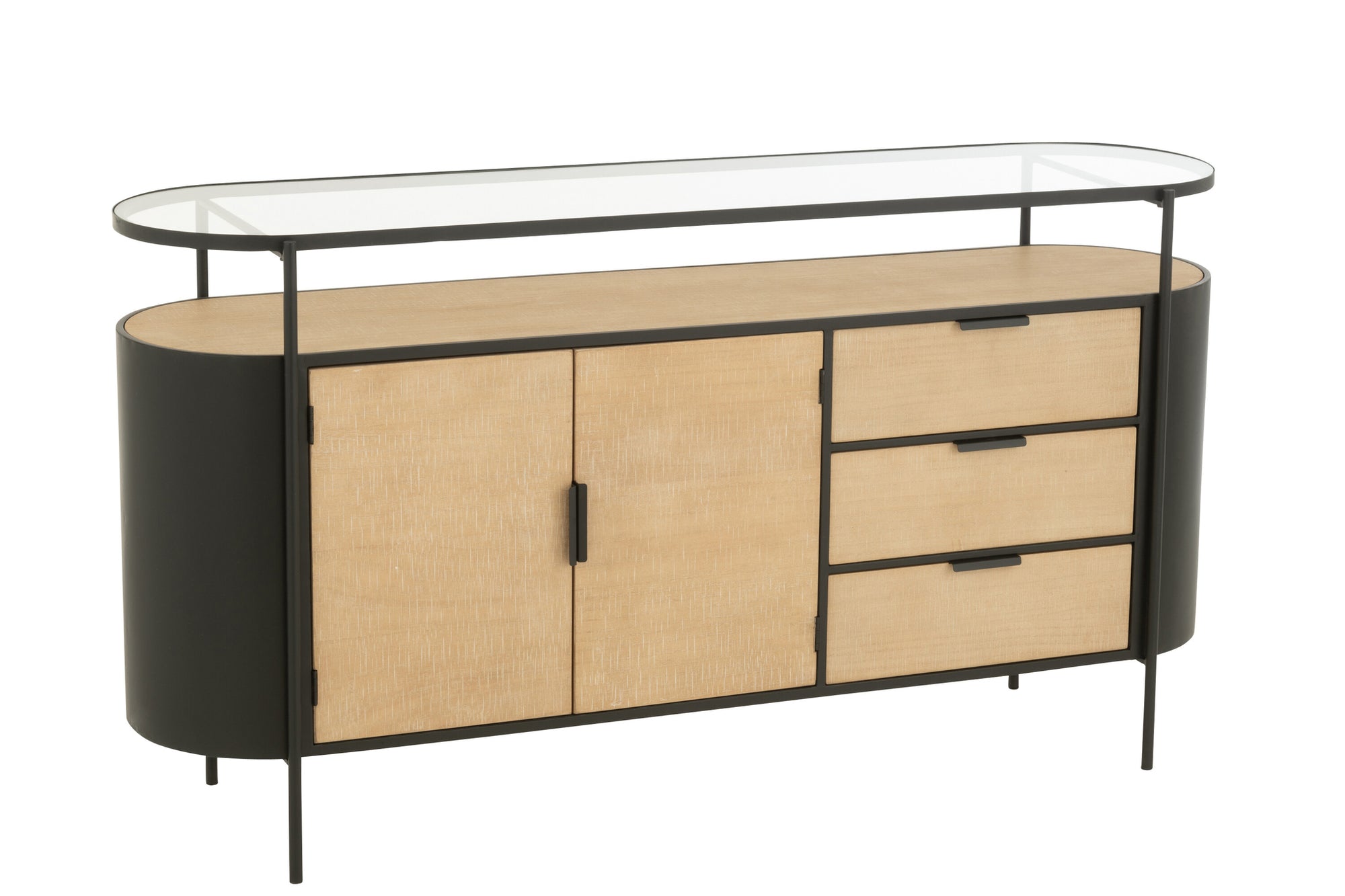 J-LINE DRESSOIR OVY IJZER NATUREL/ZWART - Tuincentrum Lopik