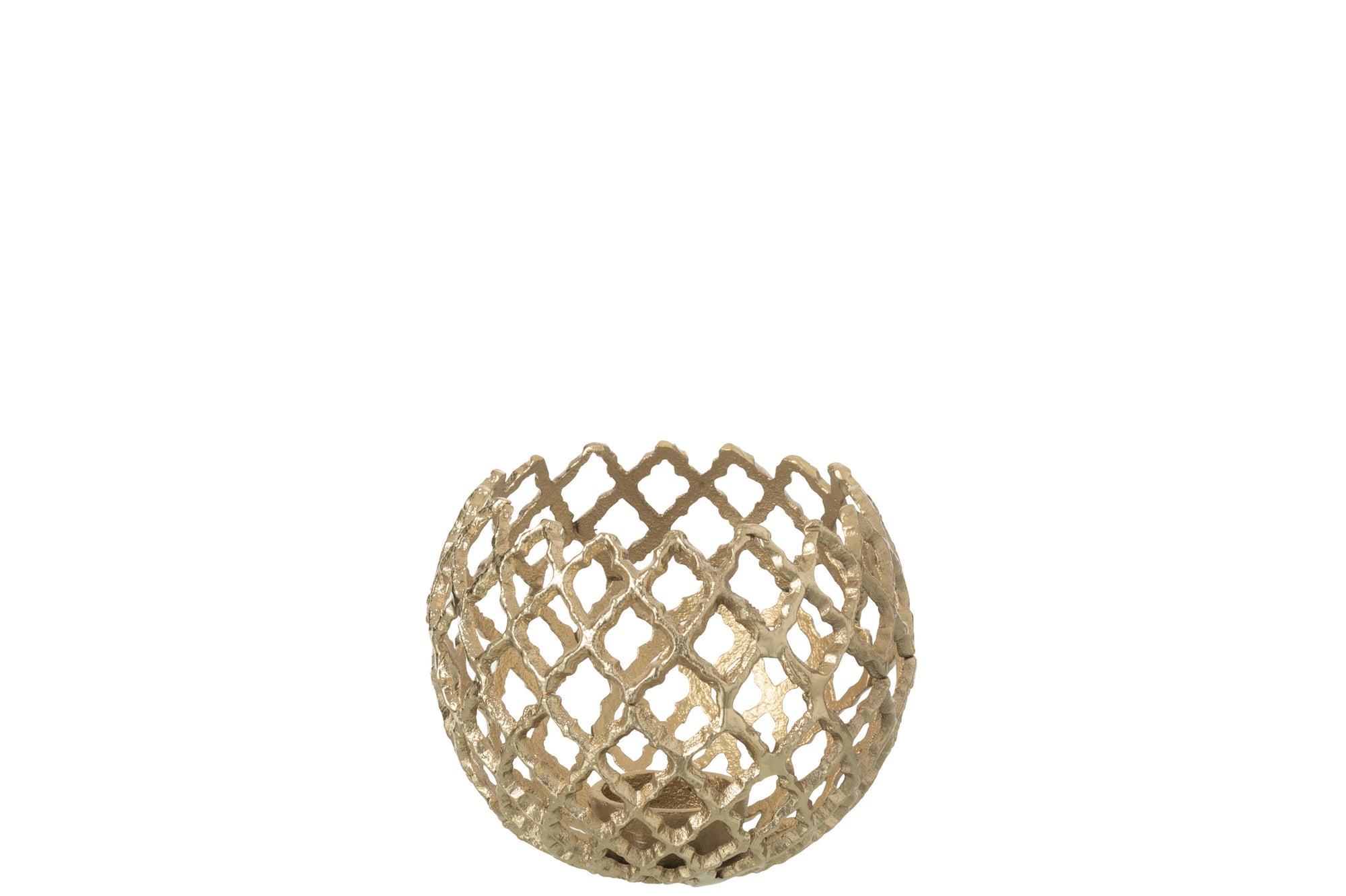 J-LINE KAARSENHOUDER ALUMINIUM GOUD MEDIUM 15X15X14CM - Tuincentrum Lopik