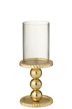 J-LINE KAARSENHOUDER ALUMINIUM GOUD KLEIN 13X13X28CM - Tuincentrum Lopik