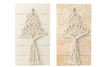 J-LINE WANDDECORATIE KERSTBOOM KATOEN NATUREL/WIT - SET VAN 2 - H54,5 CM - Tuincentrum Lopik