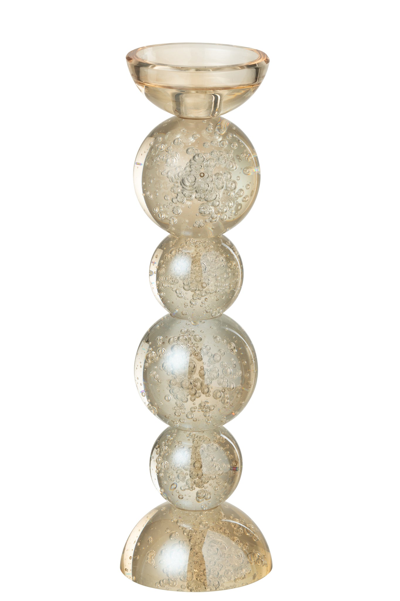 J-LINE CANDLE HOLDER GLASS CHAMPAGNE LARGE - Tuincentrum Lopik