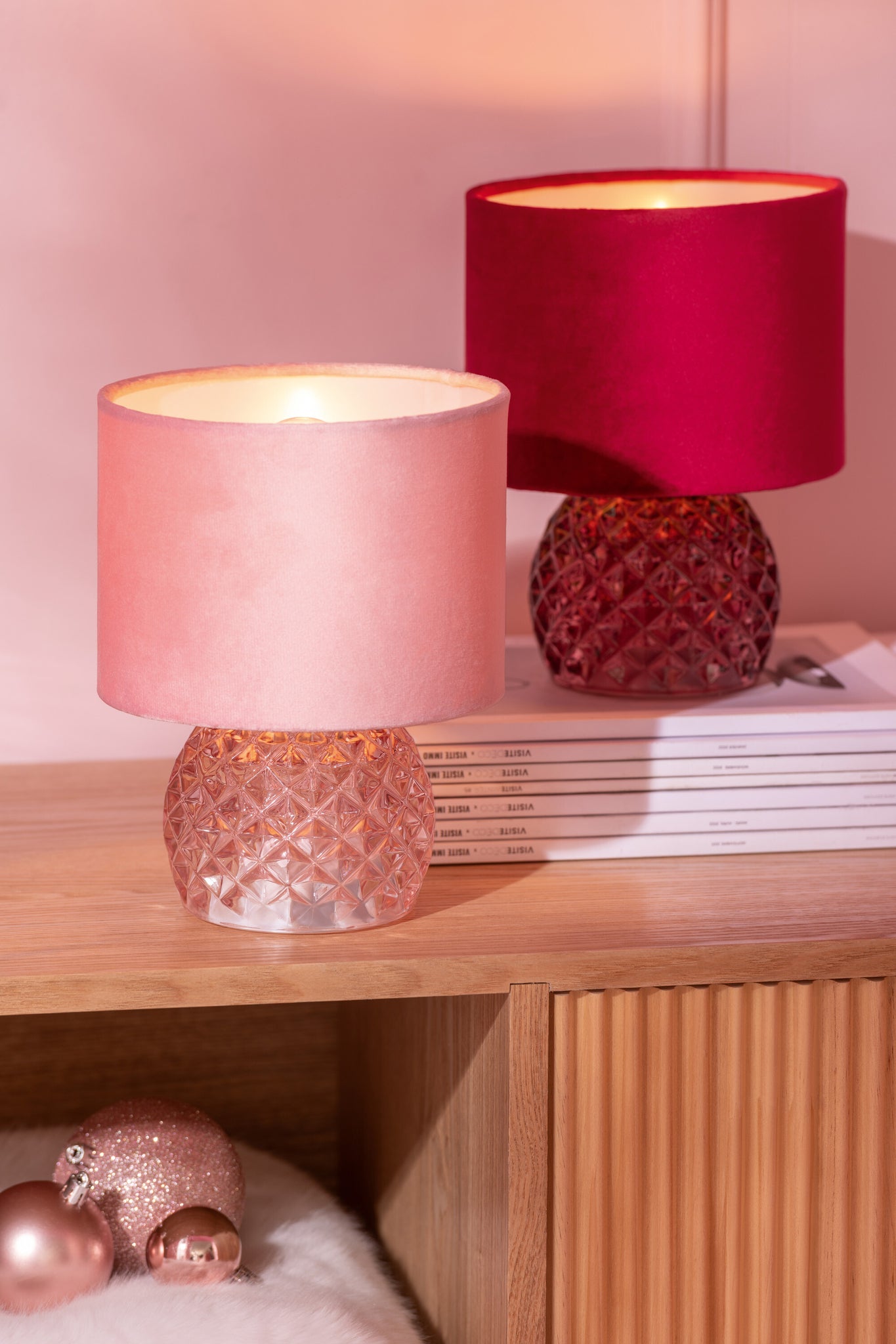 J-LINE TAFELLAMP GLAS LED BORDEAUX/ROOD E27 Ø17,2X23CM - Tuincentrum Lopik