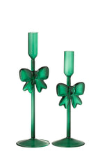 Set Of 2 Candle Holder Glass Dark Green - Tuincentrum Lopik