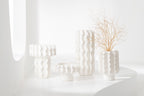 J-LINE VASE HELIX ROUND CERAMIC WHITE SMALL