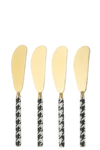 J-LINE SET 4 SMEERMESSEN PIED-DE-POULE ROESTVRIJ STAAL GOUDKLEURIG - Tuincentrum Lopik