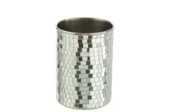 J-LINE WIJNKOELER MOZAÏEK GLAS/RVS ZILVER - 20 X Ø12,5 CM - Tuincentrum Lopik