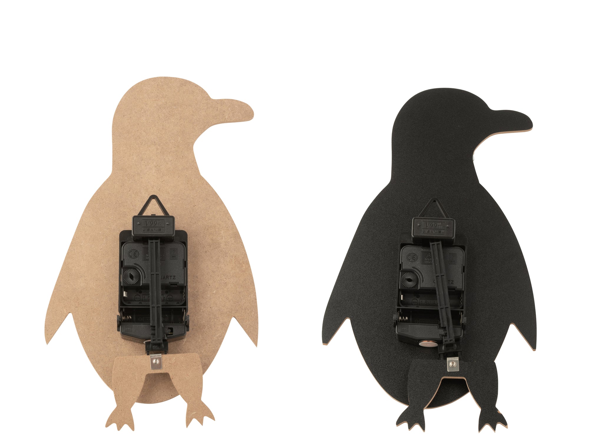 J-LINE WANDKLOK PINGUÏN MDF ZWART/WIT SET VAN 2 - Tuincentrum Lopik