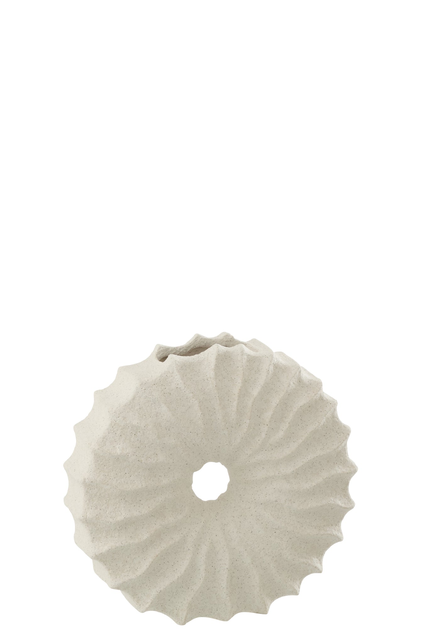 J-LINE VASE SAND FINISH ROUND STONEWARE WHITE SMALL