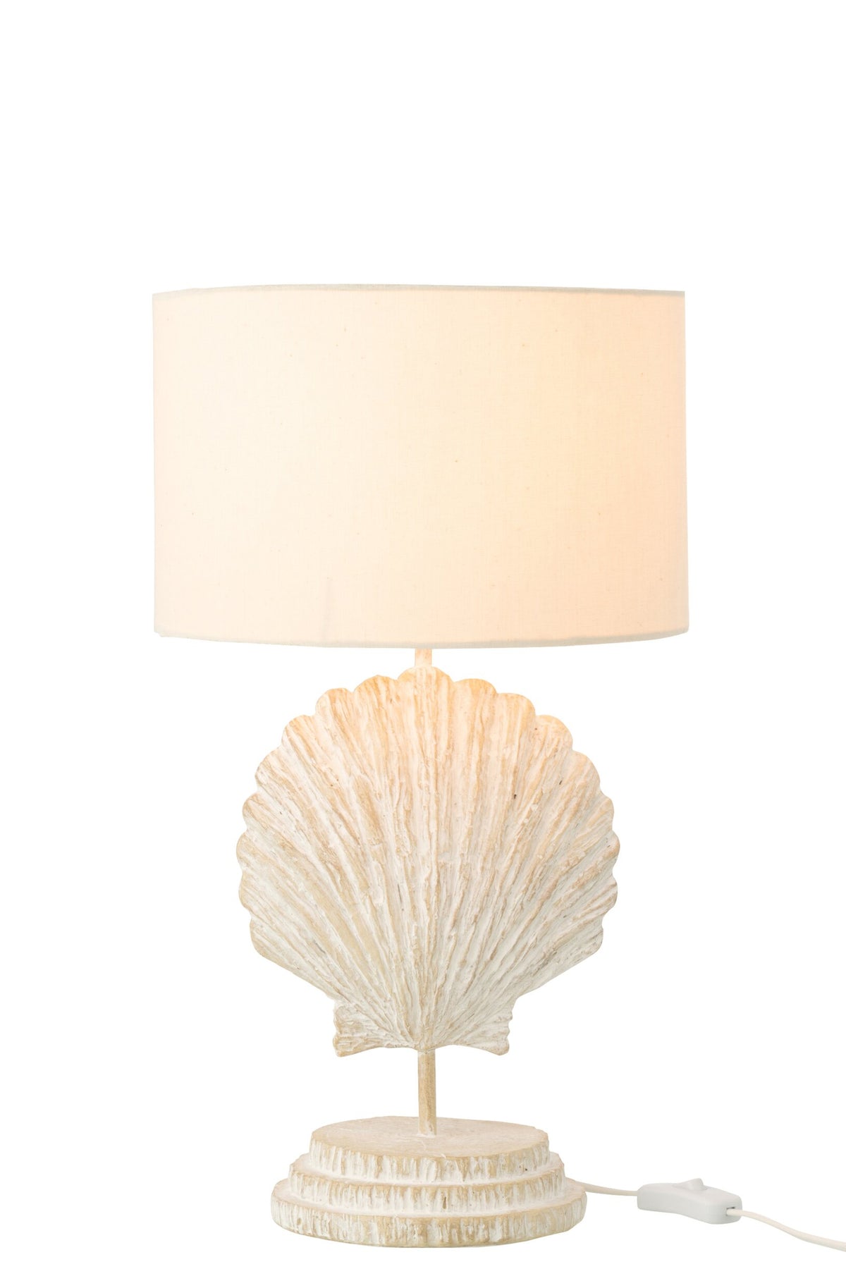 J-LINE TAFELLAMP SEASHELL POLYRESIN WIT/NATUREL 28X28X47,5CM E27