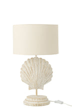 J-LINE TAFELLAMP SEASHELL POLYRESIN WIT/NATUREL 28X28X47,5CM E27
