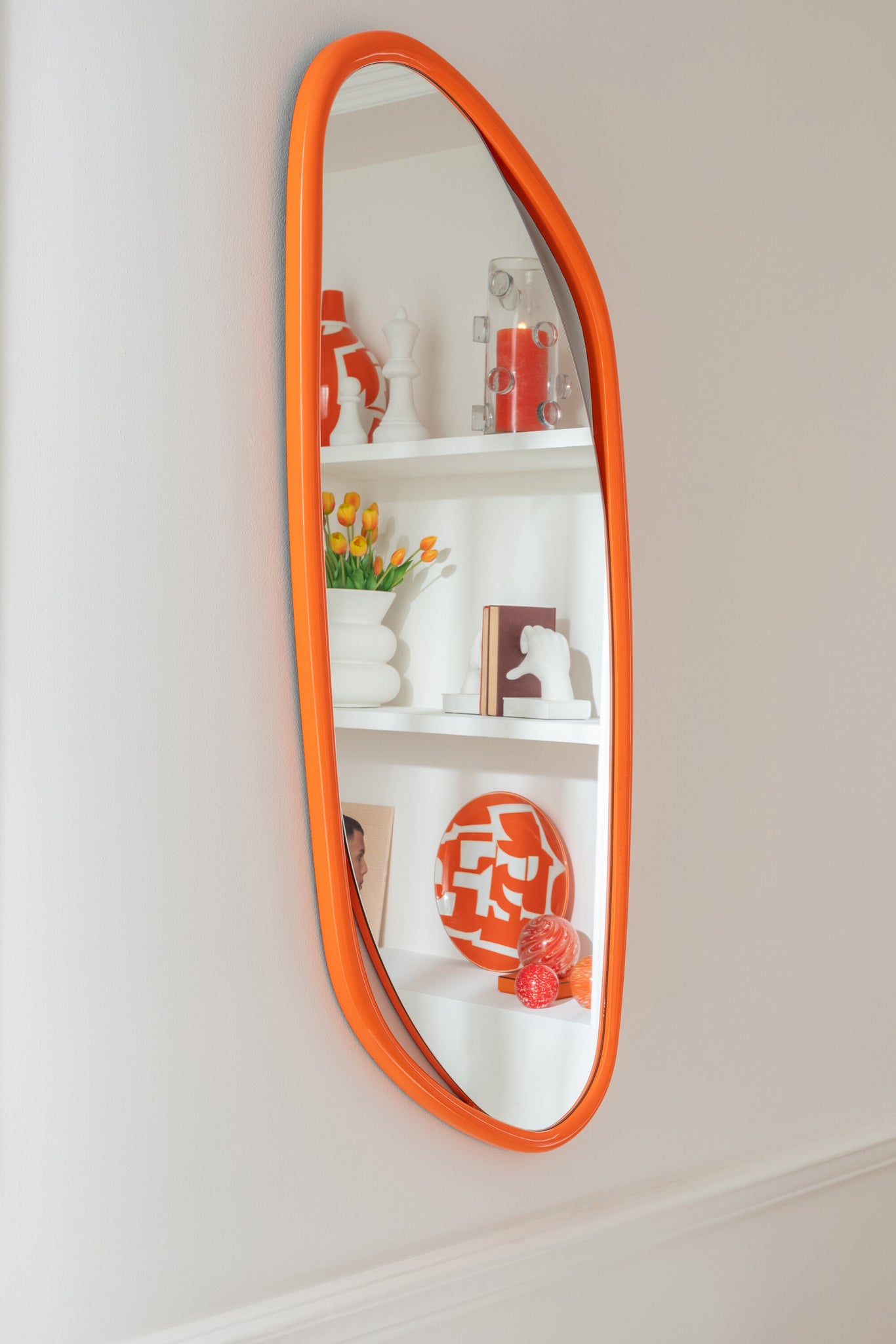 J-LINE WANDSPIEGEL ONREGELMATIG MDF ORANJE - Tuincentrum Lopik