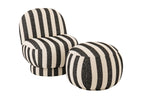 J-LINE LOUNGESTOEL GESTREEPT STOF ZWART/WIT 76 CM