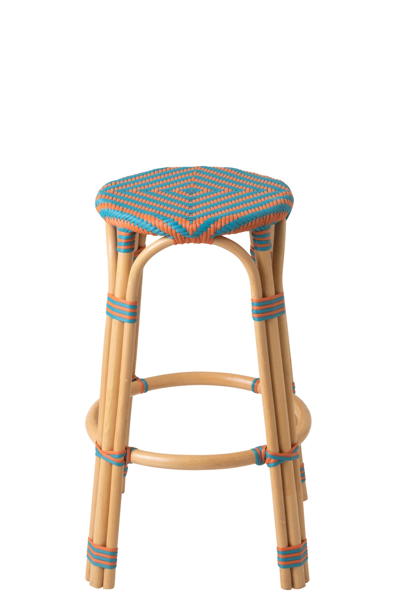J-LINE KRUK GEO RATTAN ORANJE/TURQUOISE - Tuincentrum Lopik
