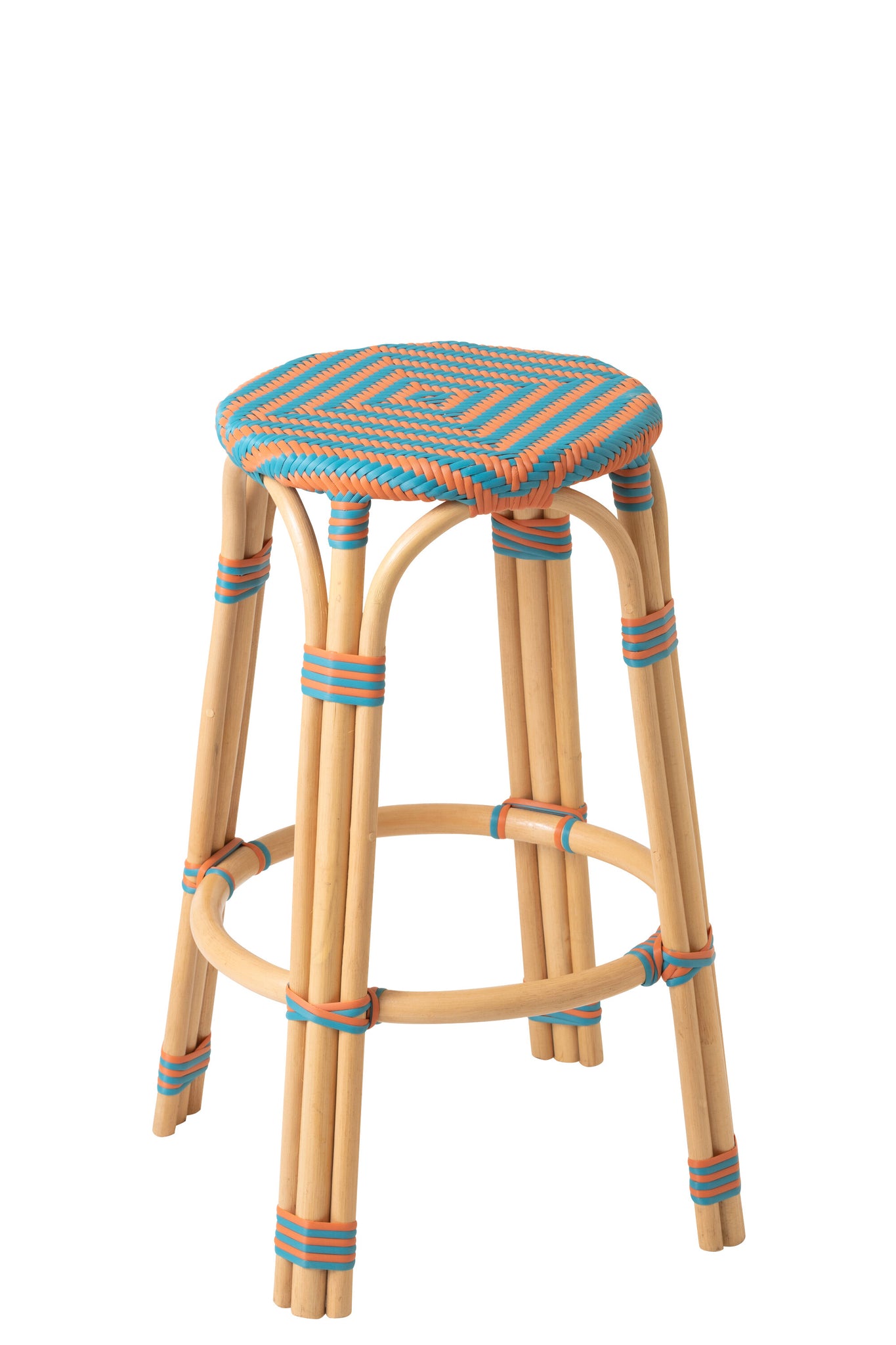 J-LINE KRUK GEO RATTAN ORANJE/TURQUOISE - Tuincentrum Lopik