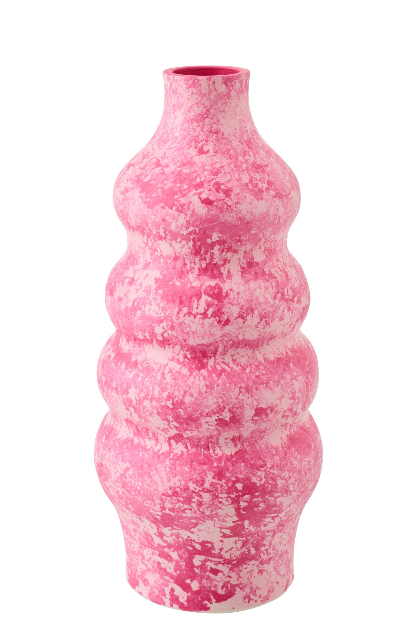 J-LINE VASE CERAMIC PINK/WHITE LARGE - Tuincentrum Lopik