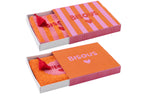 J-LINE ETUI BISOUS GESTREEPT KATOEN ROZE/ORANJE ASSORTIMENT VAN 2 - Tuincentrum Lopik