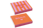 J-LINE ETUI BISOUS GESTREEPT KATOEN ROZE/ORANJE ASSORTIMENT VAN 2 - Tuincentrum Lopik