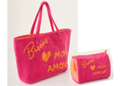 J-LINE STRANDTAS BISOUS KATOEN ROZE/ORANJE SET VAN 2 - Tuincentrum Lopik
