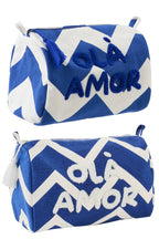 J-LINE TOILETTAS OLA AMOR KATOEN WIT/DONKERBLAUW ASSORTIMENT VAN 2 - Tuincentrum Lopik