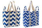 J-LINE STRANDTAS OLA AMOR KATOEN WIT/DONKERBLAUW ASSORTIMENT VAN 2 - Tuincentrum Lopik