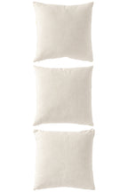 J-LINE KUSSEN VIERKANT POLYESTER GROEN/GEBROKEN WIT SET VAN 3 - Tuincentrum Lopik