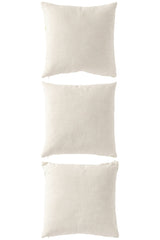 J-LINE KUSSEN VIERKANT POLYESTER GROEN/GEBROKEN WIT SET VAN 3
