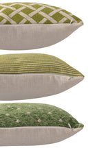 J-LINE KUSSEN VIERKANT POLYESTER GROEN/GEBROKEN WIT SET VAN 3 - Tuincentrum Lopik