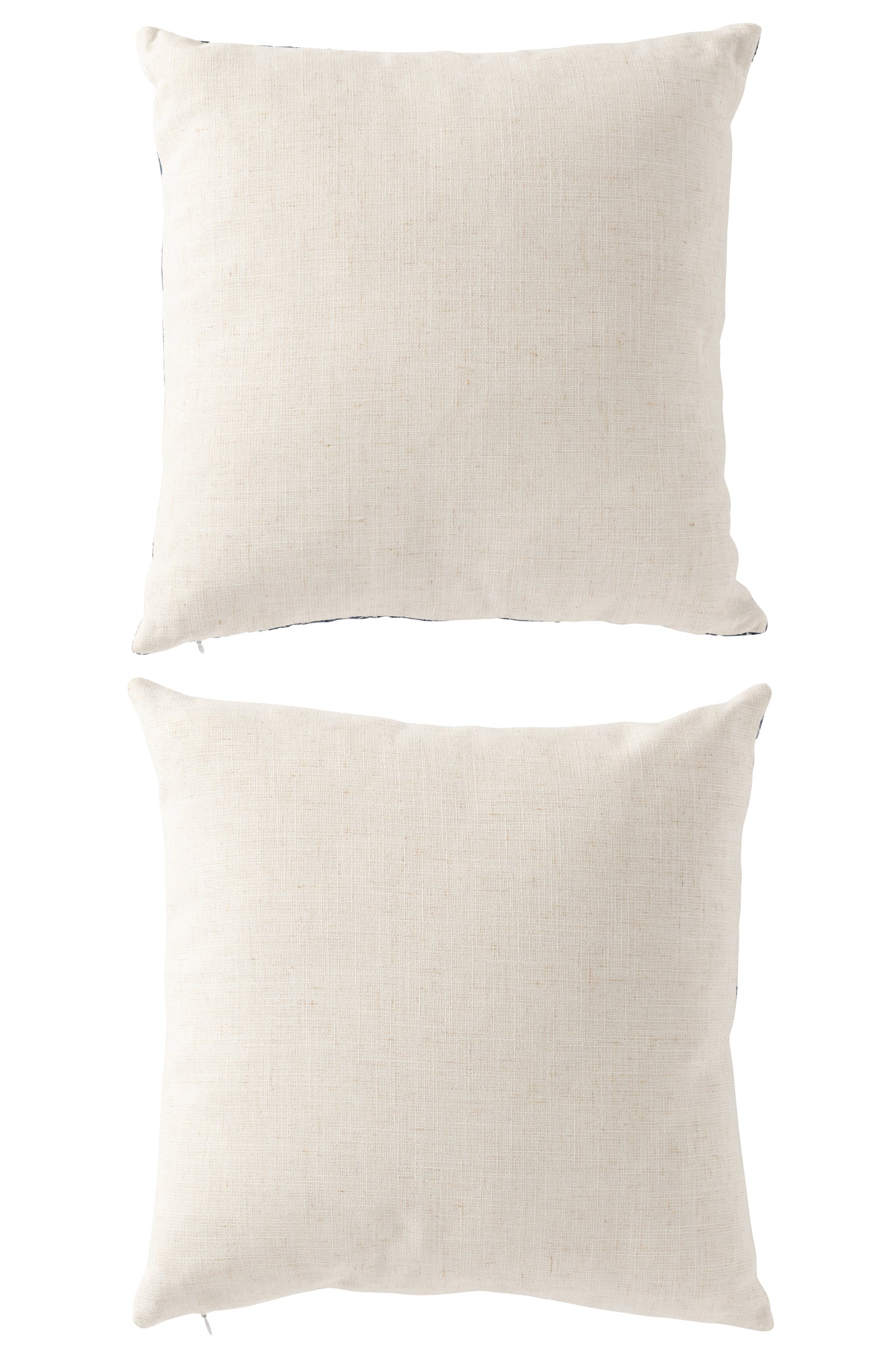 J-LINE KUSSEN BLOEMENPATROON VIERKANT POLYESTER BLAUW/GEBROKEN WIT SET VAN 2 - Tuincentrum Lopik