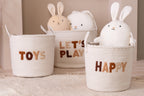 Set Of 3 Basket Kids Cotton White/Brown - Tuincentrum Lopik