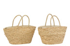 J-LINE TAS SUNFLOWER ZEEGRAS NATUREL/KAKIGROEN ASSORTIMENT VAN 2 - Tuincentrum Lopik
