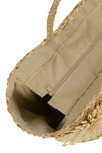 J-LINE TAS SUNFLOWER ZEEGRAS NATUREL/KAKIGROEN ASSORTIMENT VAN 2 - Tuincentrum Lopik