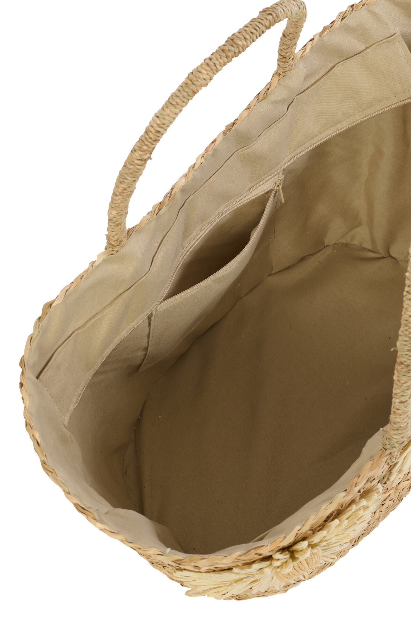 J-LINE TAS SUNFLOWER ZEEGRAS NATUREL/KAKIGROEN ASSORTIMENT VAN 2 - Tuincentrum Lopik