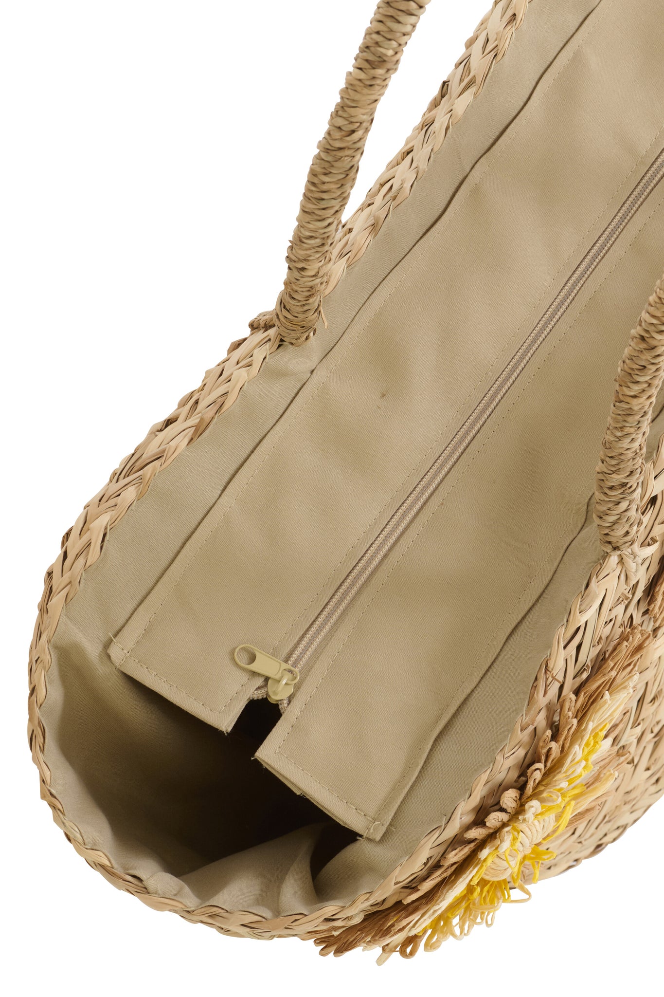 J-LINE TAS SUNFLOWER ZEEGRAS GEEL/ORANJE ASSORTIMENT VAN 2 - Tuincentrum Lopik