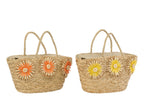 J-LINE TAS SUNFLOWER ZEEGRAS GEEL/ORANJE ASSORTIMENT VAN 2 - Tuincentrum Lopik