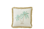 J-LINE KUSSEN PALMBOOM KATOEN WIT/TURQUOISE - Tuincentrum Lopik