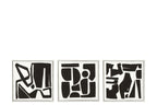 J-LINE WANDDECORATIE GEOMETRISCH MDF ZWART/WIT SET VAN 3 25X25 CM - Tuincentrum Lopik