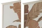 J-LINE WANDDECORATIE HOUT GESNEDEN GRENENHOUT BRUIN/OFFWHITE SET 2 - Tuincentrum Lopik