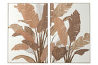 J-LINE WANDDECORATIE HOUT GESNEDEN GRENENHOUT BRUIN/OFFWHITE SET 2 - Tuincentrum Lopik