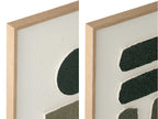 J-LINE WANDDECORATIE 3D OBJECTEN CANVAS WIT/DONKERGROEN - SET VAN 2 - 80 X 60 CM - Tuincentrum Lopik