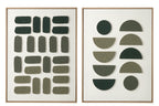 J-LINE WANDDECORATIE 3D OBJECTEN CANVAS WIT/DONKERGROEN - SET VAN 2 - 80 X 60 CM - Tuincentrum Lopik