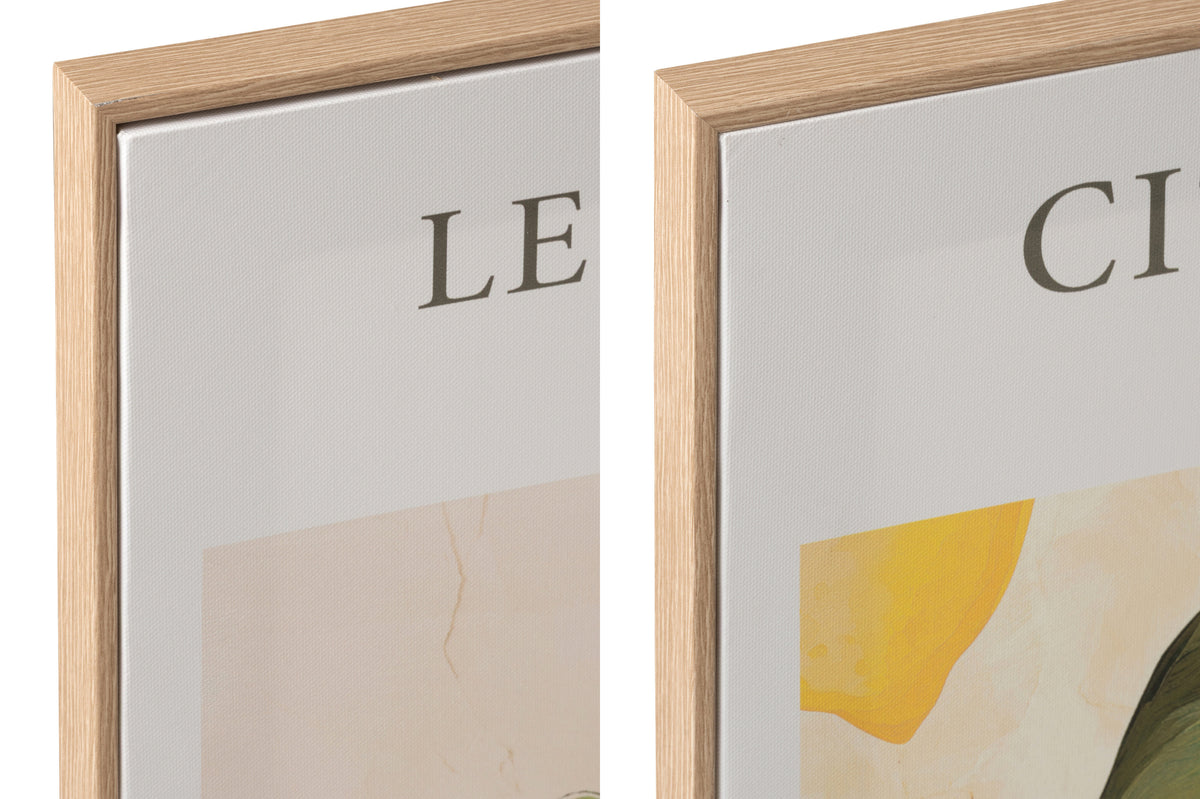 J-LINE WANDDECORATIE CITROENBOOM CANVAS MULTICOLOR - SET VAN 2 - 60 X 45 CM - Tuincentrum Lopik