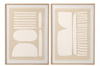 J-LINE WANDDECORATIE ABSTRACT CANVAS NATUREL/WIT - SET VAN 2 - 70 X 50 CM - Tuincentrum Lopik