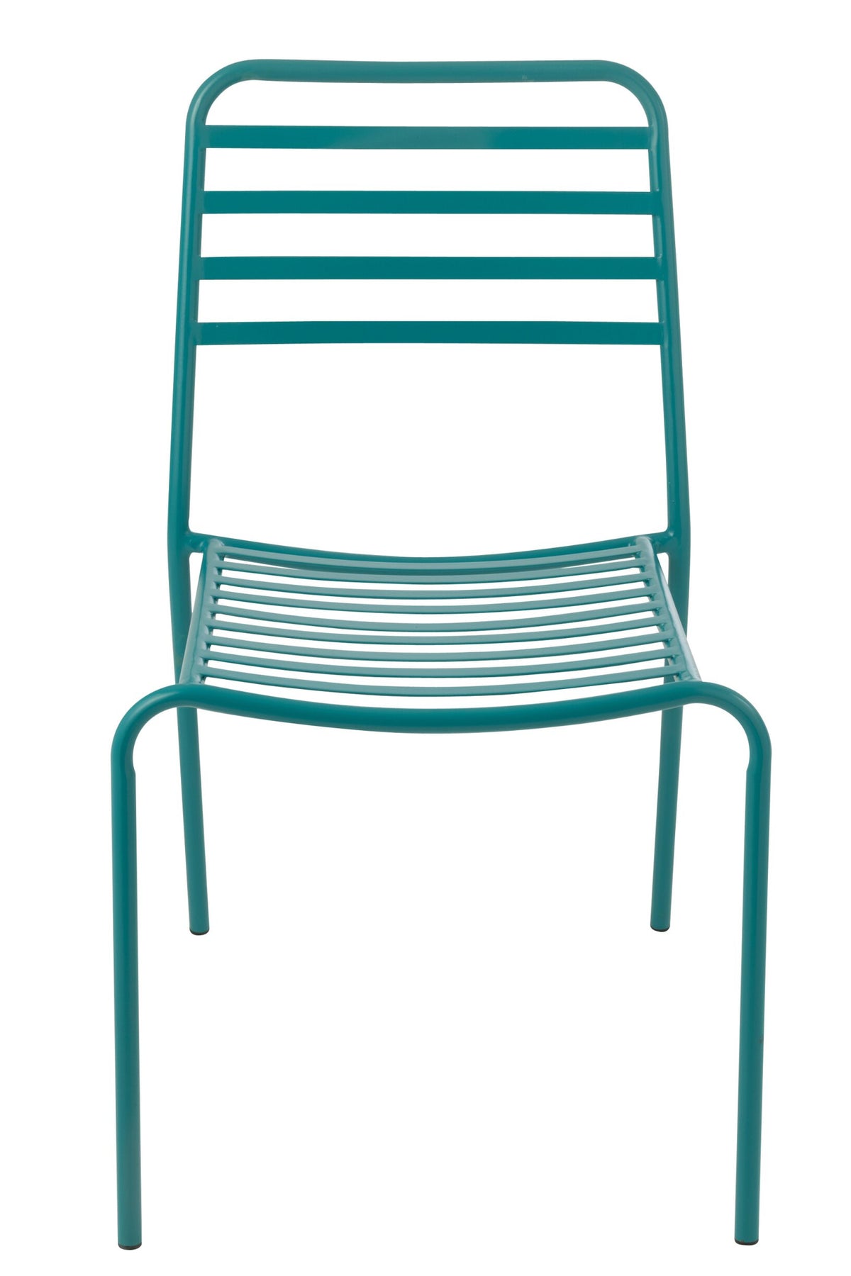 J-LINE TUINSTOEL GESTREEPT METAAL TURQUOISE