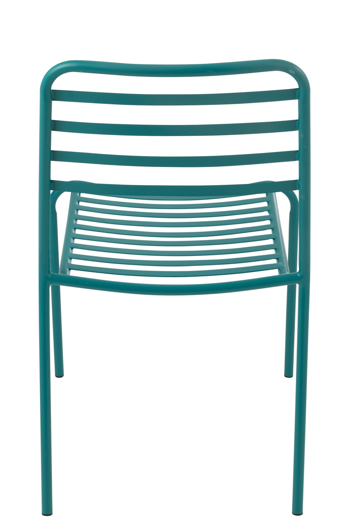 J-LINE TUINSTOEL GESTREEPT METAAL TURQUOISE