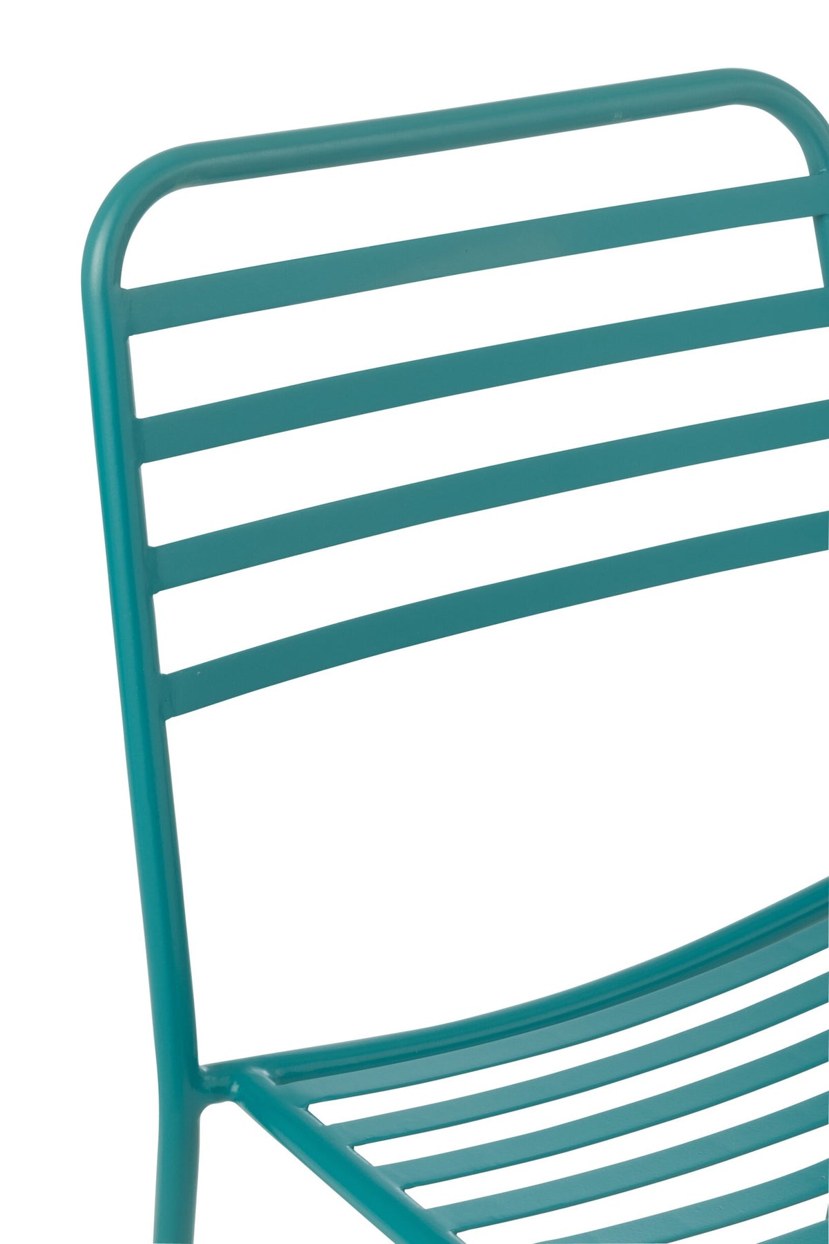 J-LINE TUINSTOEL GESTREEPT METAAL TURQUOISE