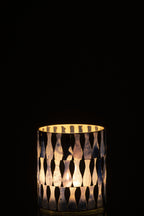 J-LINE CANDLE HOLDER GLASS BLUE/WHITE MEDIUM - Tuincentrum Lopik
