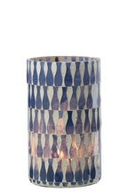 J-LINE CANDLE HOLDER GLASS BLUE/WHITE LARGE - Tuincentrum Lopik