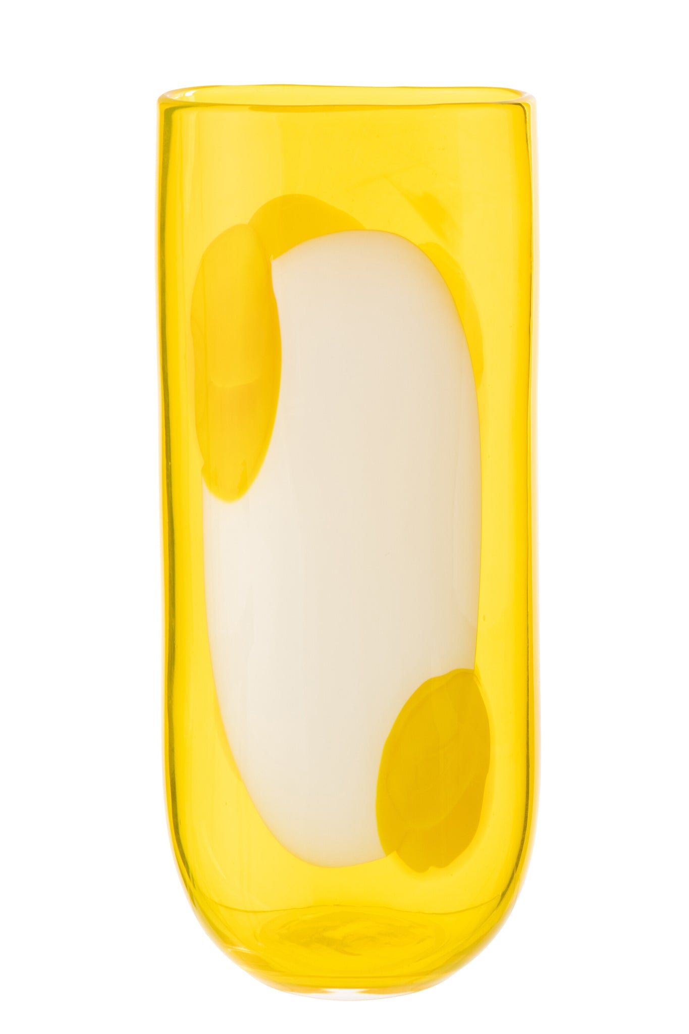 J-LINE VASE MONA GLAS TRANSPARENT/GELB GROSS