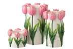 J-LINE VASE TULIP CERAMIC WHITE/LIGHT PINK LARGE - Tuincentrum Lopik