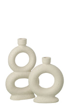 J-LINE VAAS SOLIFLORE 2 RINGEN STEENGOED OFF-WHITE GROOT 28CM - Tuincentrum Lopik